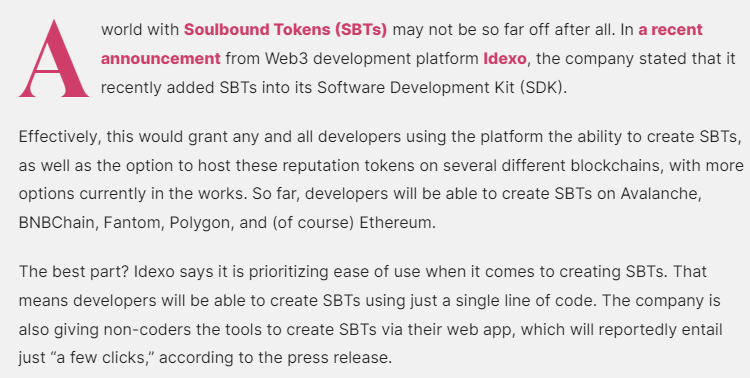 A Company Says It Created Soulbound Tokens